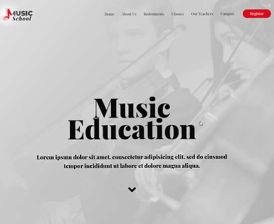 Music Education Landing Page